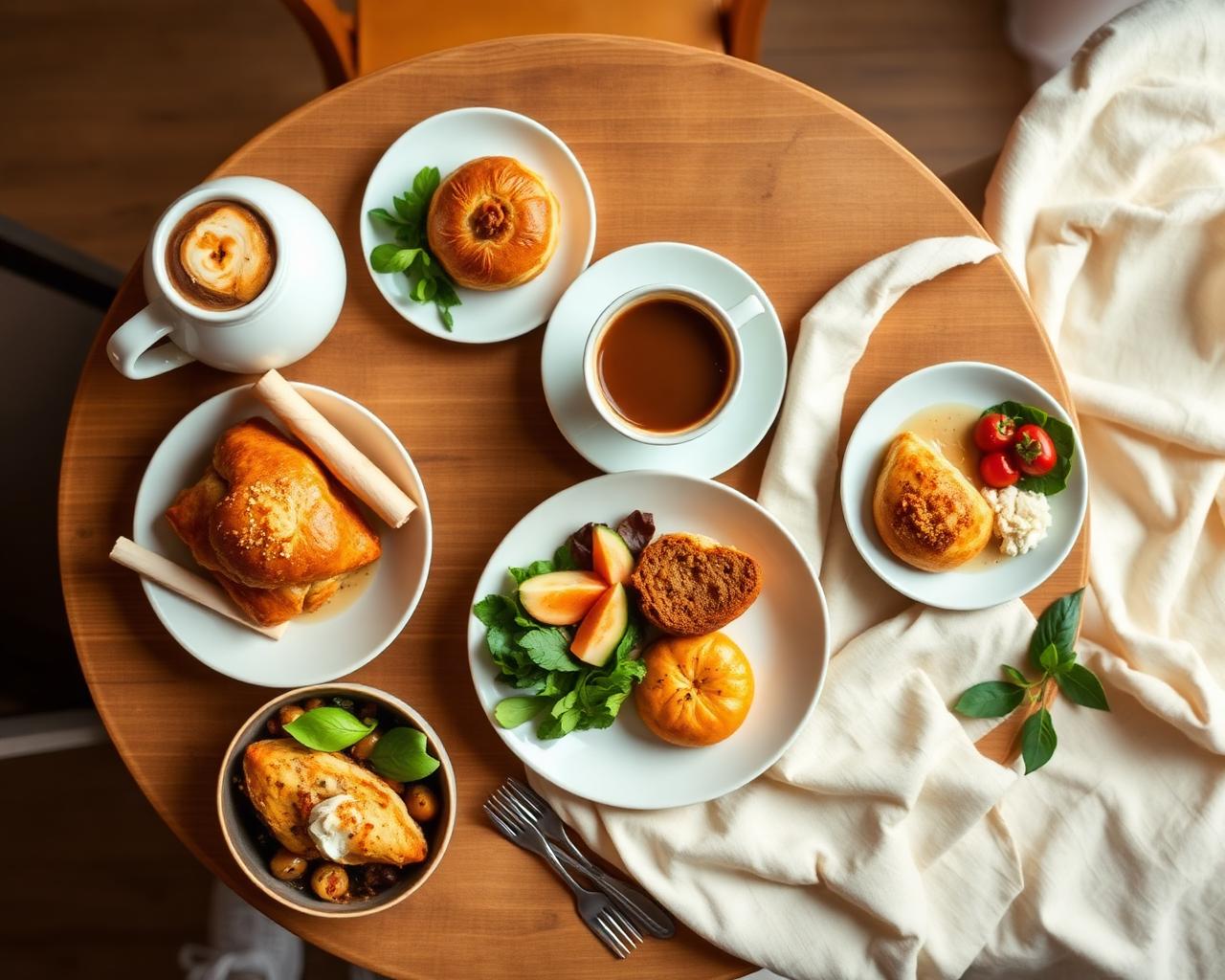 Warm dining setup